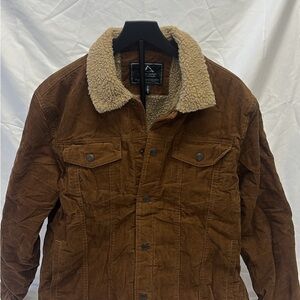 Men's Tan Sherpa-Lined Corduroy Jacket